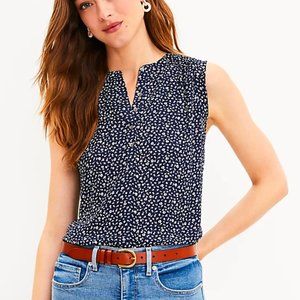NWT LOFT Floral Henley Tank Top